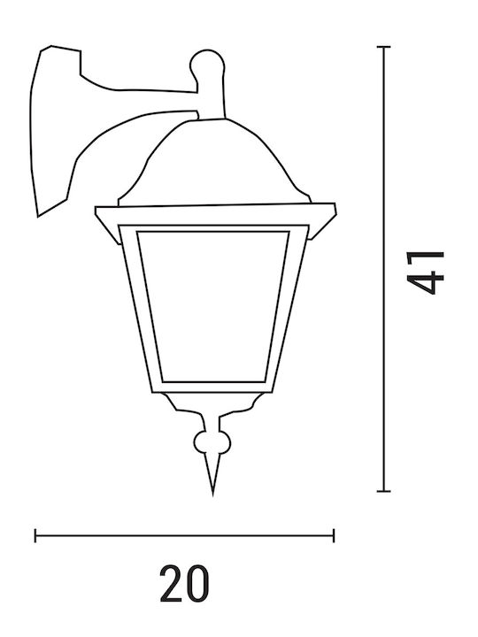 Eurolamp Стенно Външно Фенерче E27 IP44