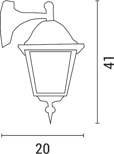 Eurolamp Επιτοίχιο Εξωτερικό Φαναράκι E27 IP44