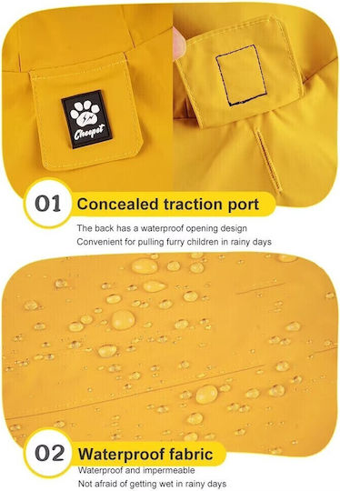 Yellow Waterproof Dog Coat with Hood