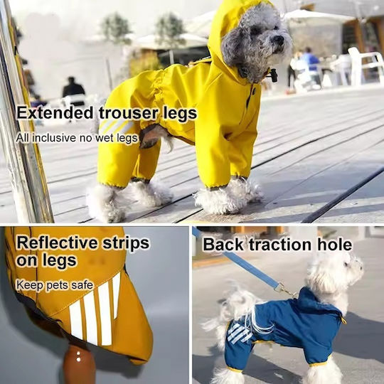 Yellow Waterproof Dog Coat with Hood