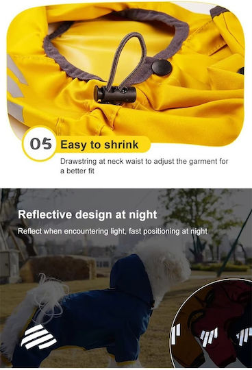 Yellow Waterproof Dog Coat with Hood