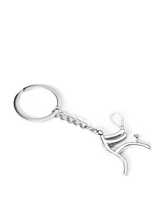 Sportlicher Minimalistischer Tennis-Metallschlüsselanhänger 8,5 cm
