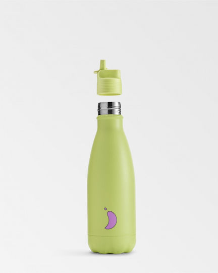 Chilly's Παιδικό Παγούρι Ανοξείδωτο με Καλαμάκι Lime 350ml