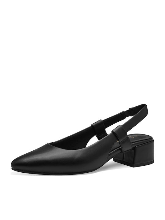 Pumps mit Riemchen & Chunky flacher Absatz Schwarz