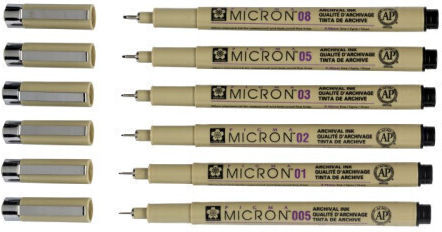 Sakura Pigma Micron Zeichenmarker Black 4Stück