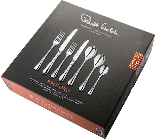 Robert Welch Cutlery Set Stainless Steel 18/10 Silver 42 Pieces