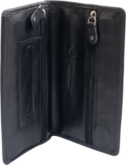 Pierre Cardin Leather Tobacco Pouch With Snap Closure Black