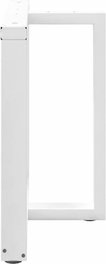 vidaXL Metallic Furniture Leg 2 Pieces Suitable for Table / Coffee Table / Office 90x35x72cm White