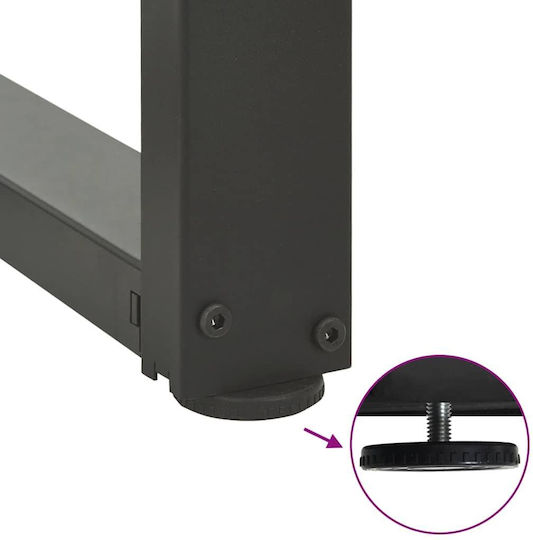 vidaXL Metallisches Möbelbein 2 Stück Für Tisch / Beistelltisch / Büro 60x35x90cm Anthrazit
