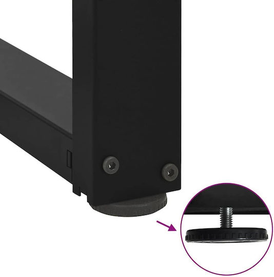 vidaXL Metallisches Möbelbein 2Stücke Für Tisch / Beistelltisch / Büro 60x35x72cm Schwarz