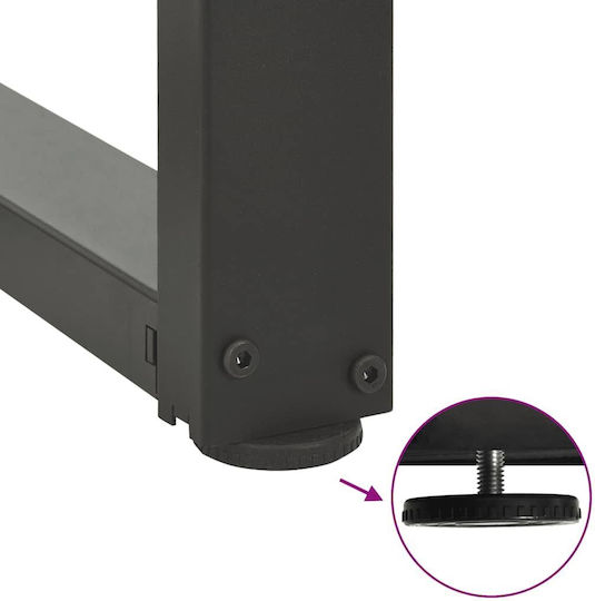 vidaXL Metallisches Möbelbein 2 Stück Für Tisch / Beistelltisch / Büro 60x35x72cm Anthrazit