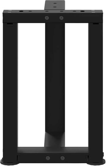 vidaXL Metallic Furniture Leg 2 Pieces Suitable for Table / Coffee Table / Office 28x25x42cm Black
