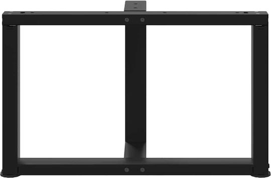 vidaXL Metallisches Möbelbein 2 Stück Für Tisch / Beistelltisch / Büro 70x25x42cm Schwarz