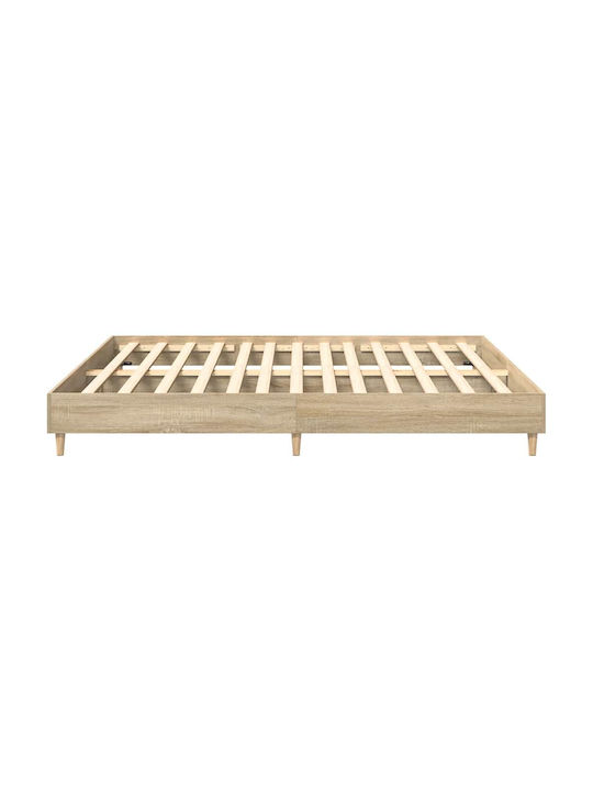 Vidaxl Bed Frame Without Mattress 180x200cm Engineered Wood 1 Piece Double Brown