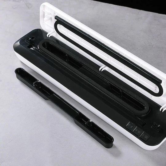 Aparat de Vidat Alimente Zafit Vid-360w, Bară de Etanșare de 30 cm, 10 Pungi Incluse, Negru Alb