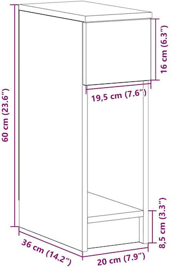Комоди Дървени Black oak 2бр 20x36x60см