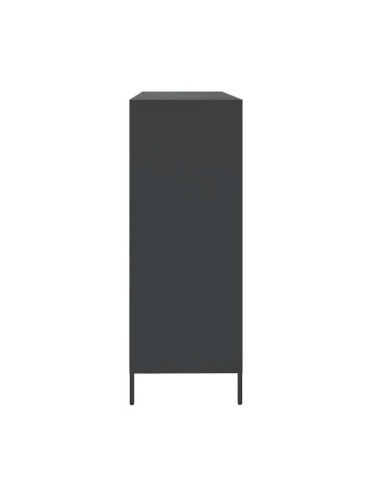 Μπουφές από Μέταλλο με Συρτάρια Μαύρο 135x39x103.5cm
