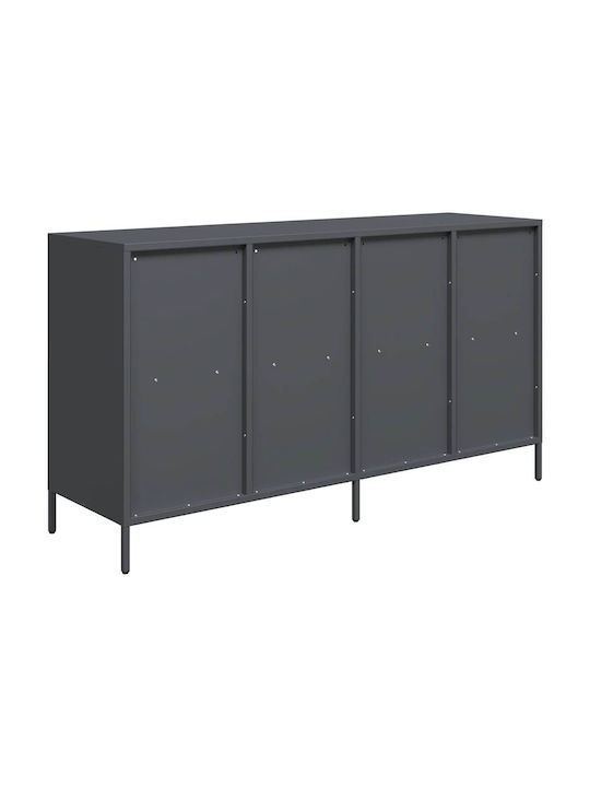 Sideboard made of Metal with Drawers Charcoal 135x39x73.5cm