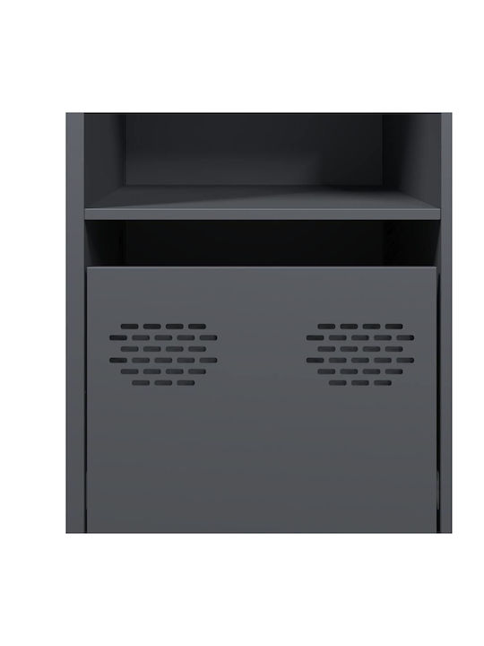 Sideboard made of Metal with Drawers Charcoal 135x39x73.5cm