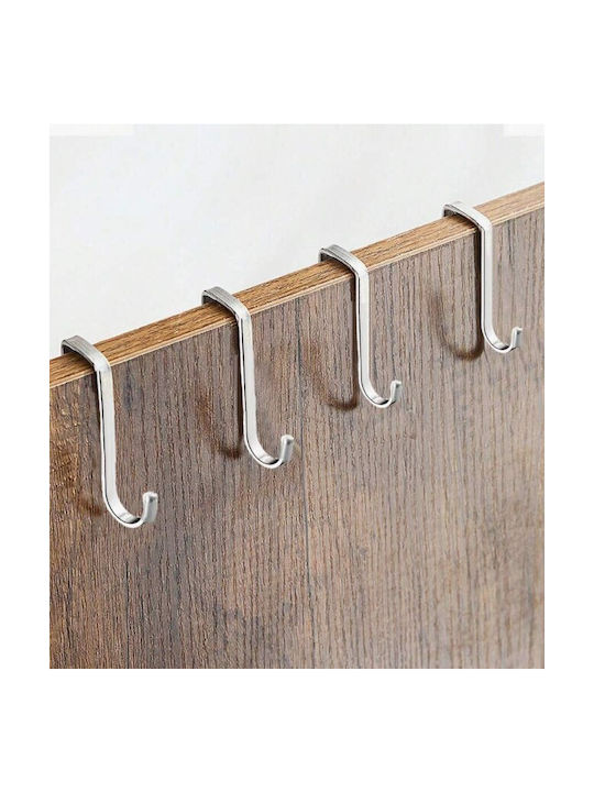 Spices Bazaar Door Hook 2 Slots Stainless Steel 4 Pieces