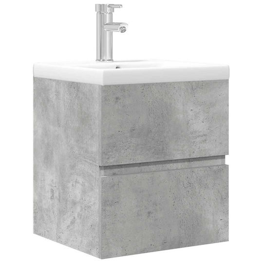 vidaXL Πάγκος με Νιπτήρα Μ41xΒ38.5xΥ45cm Γκρι Σκυροδέματος