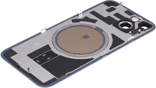 Задно стъкло стоманена плоча магнити Magsafe и камера обектив iPhone 14 Plus синьо