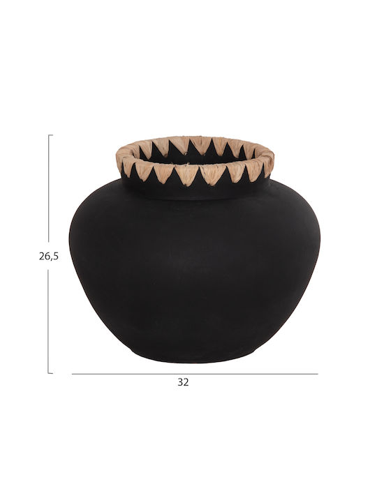 HomeMarkt Διακοσμητικό Βάζο Πήλινο Renton Μαύρο Φ32xΥ26.5cm