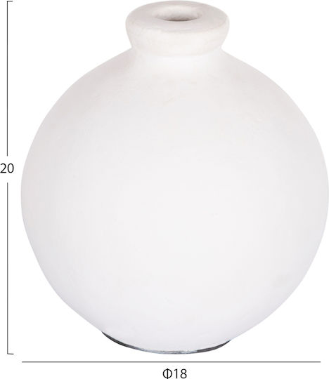 HomeMarkt Βάζο Πήλινο Clayvon Λευκό Φ18xΥ20cm