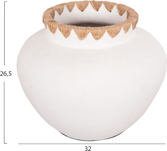 HomeMarkt Vase Keramik Renton Weiß F32xY26,5cm
