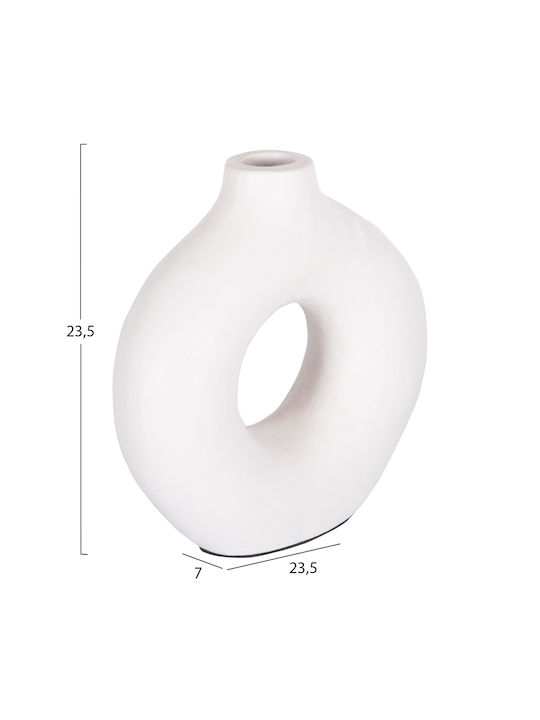 HomeMarkt Decorative Vase Clayvon White 23.5x23.5cm