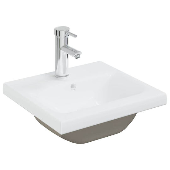 vidaXL Countertop with Sink, Mirror & Column L42xW18xH39cm Grey Concrete