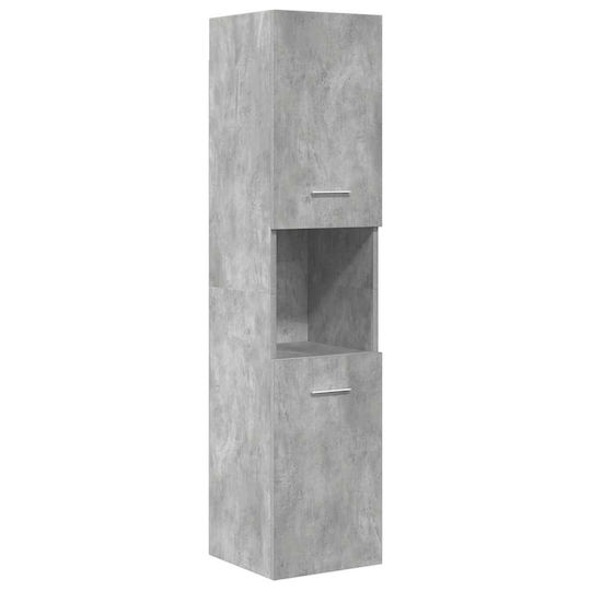 vidaXL Countertop with Sink, Mirror & Column L42xW18xH39cm Grey Concrete