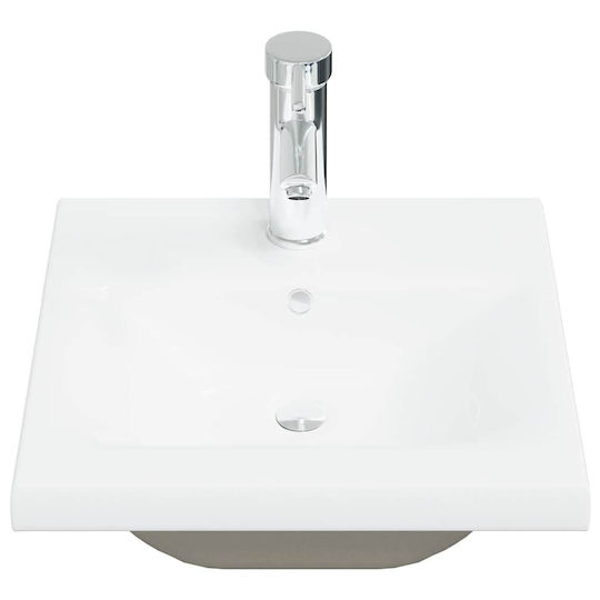 vidaXL Waschtisch mit Waschbecken, Spiegel & Säule L42xB18xH39cm Coffee