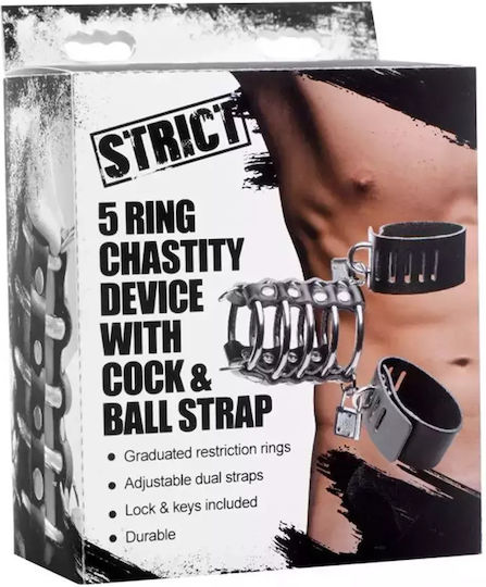 Strict Leather Gates Of Hell Penis Cage Chastity Device in Black Color