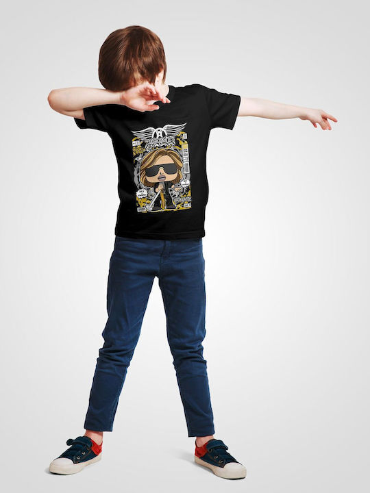 Παιδικό T-shirt Black Steven Tyler Aerosmith