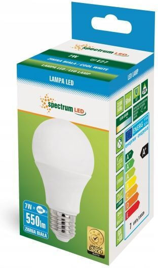 Spectrum Λάμπα LED 7W για Ντουί E27 Θερμό Λευκό 550lm