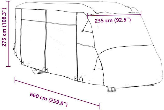 vidaXL Covers 660x235x275cm Waterproof Secured with Straps