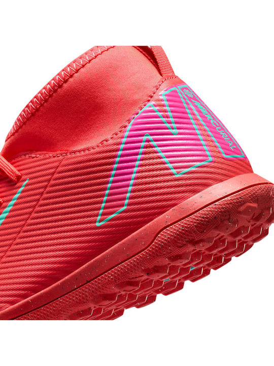 Mercurial Superfly 10 Club TF Kids Soccer Cleats & Shoes with Turf Ember Glow / Aurora Green