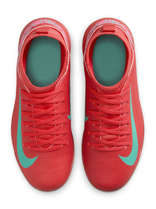 Mercurial Superfly 10 Club TF Kids Soccer Cleats & Shoes with Turf Ember Glow / Aurora Green