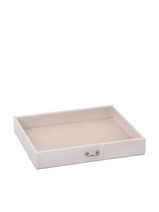 vidaXL Travel Jewellery Box Velvet with Mirror White 22.5x17.5x16.5cm