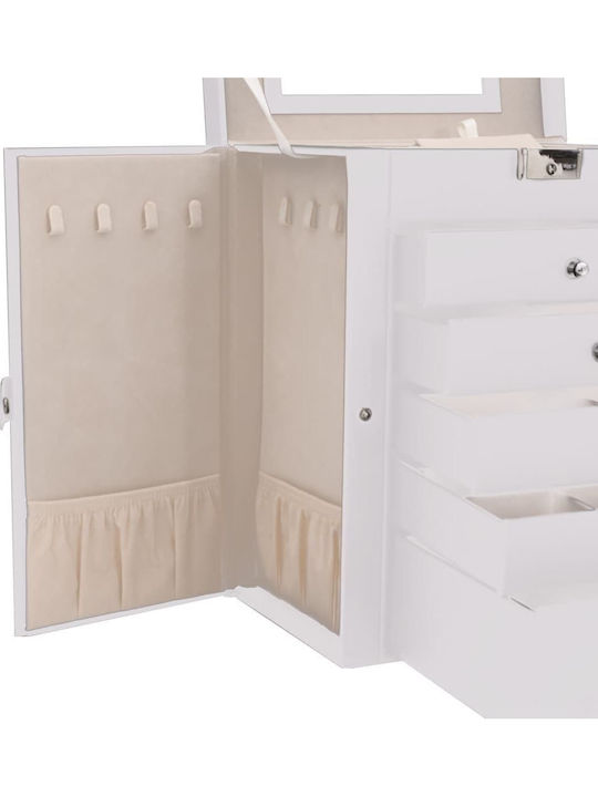 vidaXL Velvet Jewellery Box with White Mirror