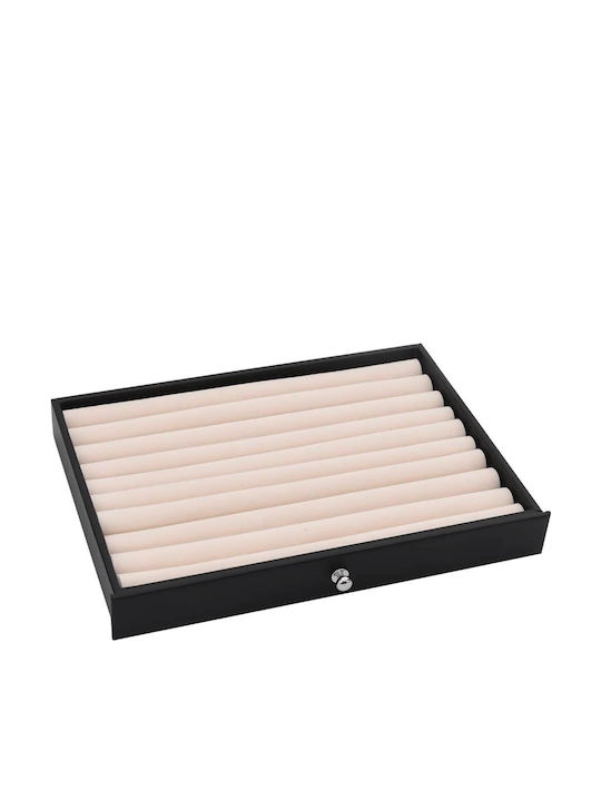 vidaXL Metallic Jewellery Box with Drawer Black 29x20.5x40.5cm
