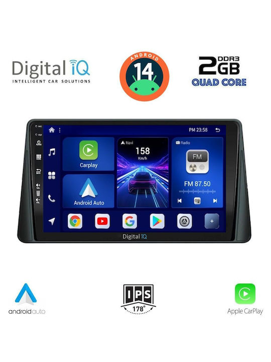 Digital IQ Sistem Audio Auto pentru Ford Concentrare 2019 (Bluetooth/USB/AUX/WiFi/GPS/Apple-Carplay/Android-Auto) cu Ecran Tactil 9"