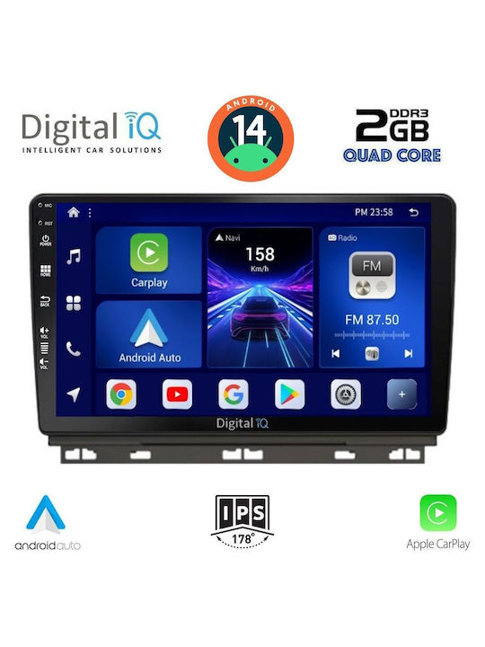 Digital IQ Car Audio System for Renault Clio 2019 (Bluetooth/USB/AUX/WiFi/GPS/Apple-Carplay/Android-Auto) with Touch Screen 9"