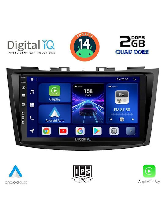 Digital IQ Car Audio System for Suzuki Swift 2011-2016 (Bluetooth/USB/AUX/WiFi/GPS/Apple-Carplay/Android-Auto) with Touch Screen 9"