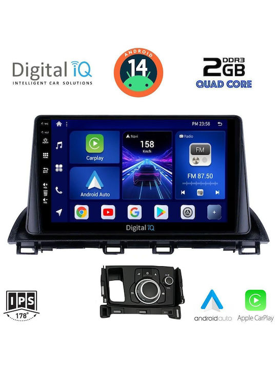 Digital IQ Car Audio System for Mazda CX-4 2014 (Bluetooth/USB/AUX/WiFi/GPS/Apple-Carplay/Android-Auto) with Touch Screen 9"