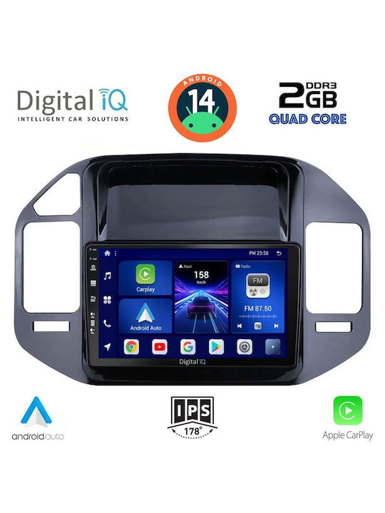 Digital IQ Автомобилна Аудио Система за Mitsubishi Пайеро 1999-2006 (Блутут/USB/AUX/WiFi/GPS/Apple-Carplay/Android-Auto) с Тъчскрийн 9"