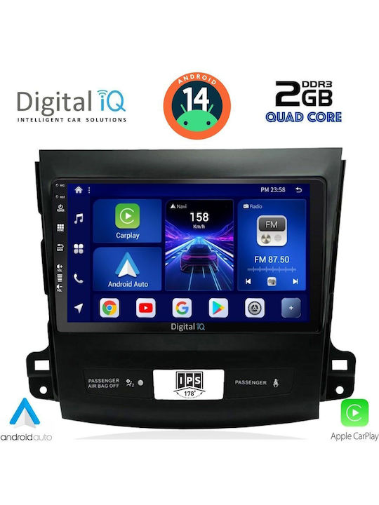 Digital IQ Car Audio System for Peugeot 4007 Mitsubishi Outlander Citroen C-Crosser 2006-2012 (Bluetooth/USB/AUX/WiFi/GPS/Apple-Carplay/Android-Auto) with Touch Screen 9"