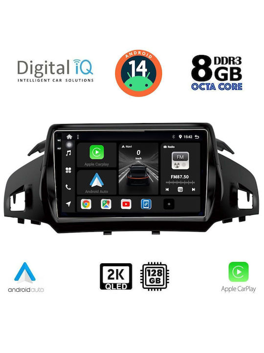 Digital IQ Ηχοσύστημα Αυτοκινήτου για Ford Kuga / C-Max (Bluetooth/USB/AUX/WiFi/GPS/Apple-Carplay/Android-Auto) με Οθόνη Αφής 9"