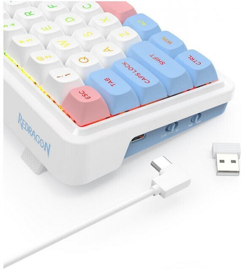 Redragon Ασύρματο Gaming Μηχανικό Πληκτρολόγιο 65% με RGB φωτισμό (Αγγλικό US)